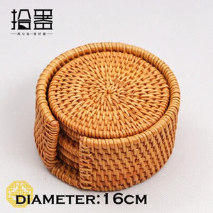 6pcs/lot Creative Coasters Set Cup Cushion Kungfu Tea Set Tableware Placemat Dish Mat Rattan Weave Cup Mat Pad Tea Accessories - DreamWeaversStore