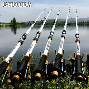 GHOTDA 2.1M -3.6M Carp Fishing Rod feeder Hard FRP Carbon Fiber Telescopic Fishing Rod fishing pole - DreamWeaversStore