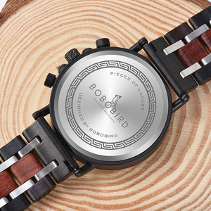 Relogio Masculino BOBO BIRD Wooden Watch Men Top Brand Luxury Stylish Chronograph Military Watches in Wooden Box reloj hombre - DreamWeaversStore