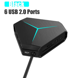 6 Ports USB 2.0 Hub USB Splitter High Speed TF SD Card Reader with eaphone microphone interface For PC Computer Accessories - DreamWeaversStore