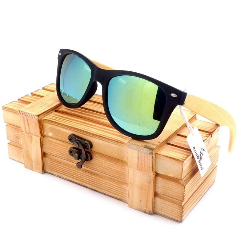 BOBO BIRD Square Vintage Sunglasses Men Women Wood Sun Glasses Retro Polarized oculos Brand - DreamWeaversStore