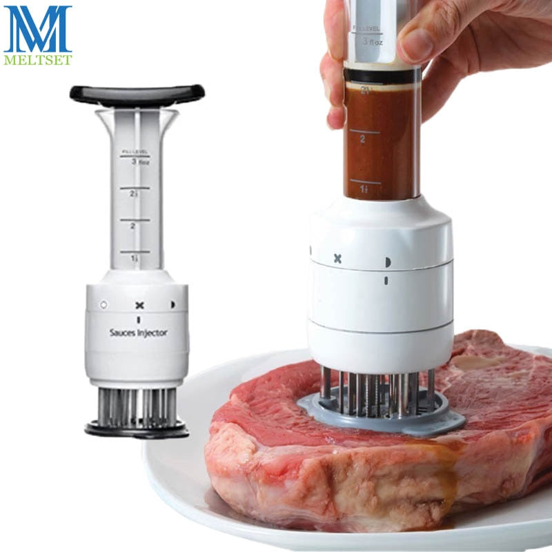 Multifunctional Meat Injector Needle Stainless Steel Meat Tenderizer Marinade Meat Flavor Syringe Injectors Kitchen Meat Tools - DreamWeaversStore