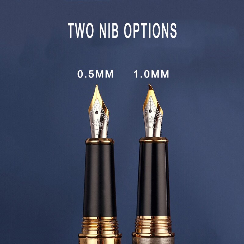 Luxury Jinhao Double Dragon Fountain Pen Writing Ink pens gift Iridium M Nib Advanced Craft Writing Single or with gift pen box - DreamWeaversStore