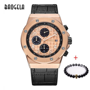 BAOGELA Homme Nouveau Quartz Montres 2019 Étanche Chronographe décontracté Lumineux Montre-Bracelet Homme En Cuir Bracelet Relog - DreamWeaversStore