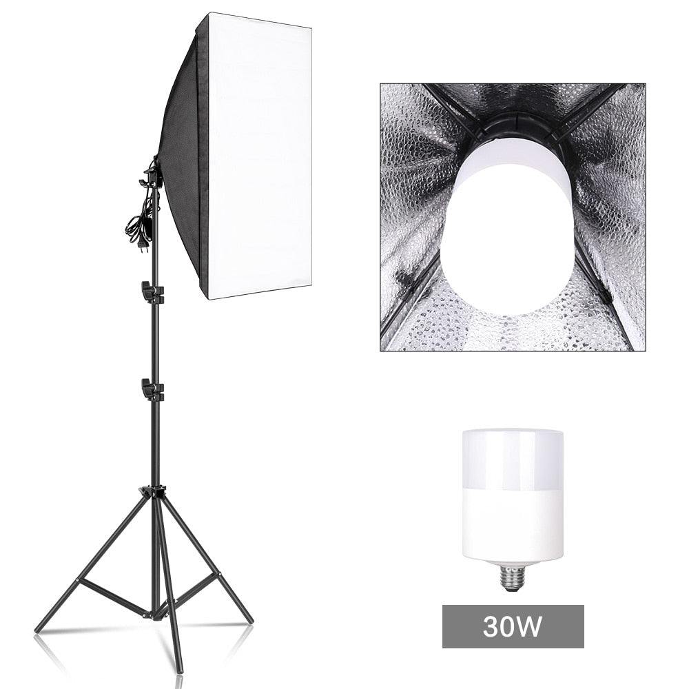 Photography Softbox Lighting Kits 50x70CM Professional Continuous Light System Soft Box For Photo Studio Equipment - DreamWeaversStore