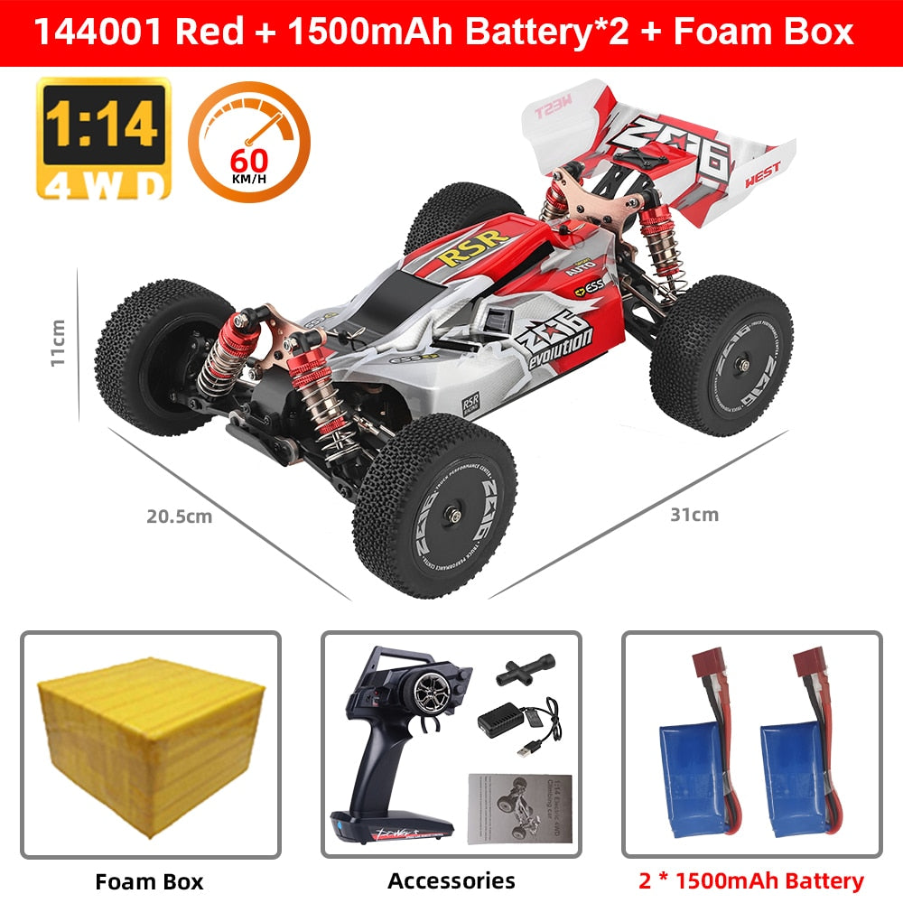 WLtoys 144001 RC Car 1:14 A959B Racing RC High Speed Car 60km/h 4WD A959 Off-Road Drift Electric Remote Control Toy for Children - DreamWeaversStore