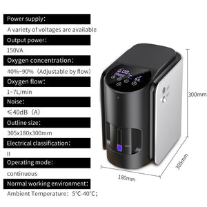 1-7L Portable Oxygen Concentrator Generator Machine Household Oxygene Concentrators Respiratory Health Monitors - DreamWeaversStore