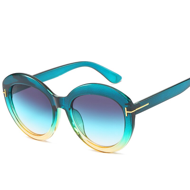 Eastway 2021 New Round Gradient Women Sunglasses Fashion Trendy Brand Design Plastic Frame Retro Luxury Men Sun Mirror Uv400 - DreamWeaversStore