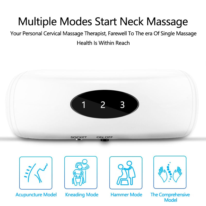 Electric Neck Massager &amp; Pulse Back 6 Modes Power Control Far Infrared Heating Pain Relief Tool Health Care Relaxation Machine - DreamWeaversStore