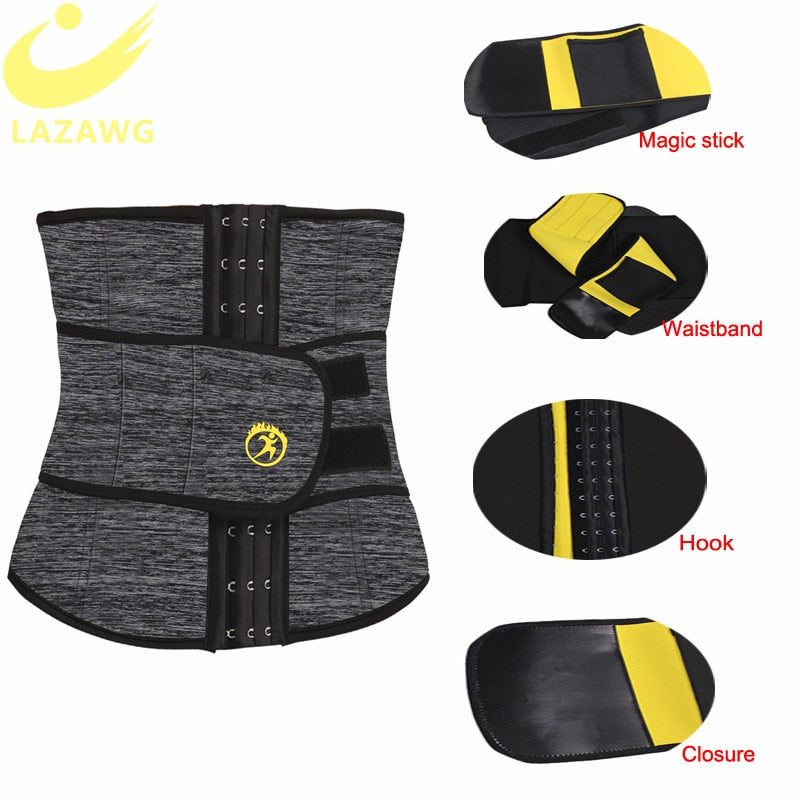 LAZAWG Women Waist Trainer Neoprene Belt Weight Loss Cincher Body Shaper Tummy Control Strap Slimming Sweat Fat Burning Girdle - DreamWeaversStore