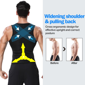 Neoprene Men's Shapers Sweat Vest for Men Waist Trainer Vest Adjustable Workout Body Shaper with Double Zipper for Sauna Suit - DreamWeaversStore