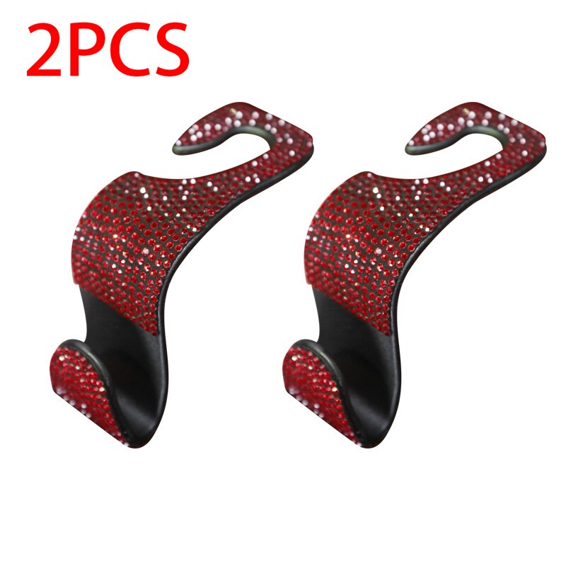 Creative Car Seat Back Hook Diamond Rhinestones Hanger Auto Headrest Objects Support Universal Mount Clips Bling Car Accessories - DreamWeaversStore