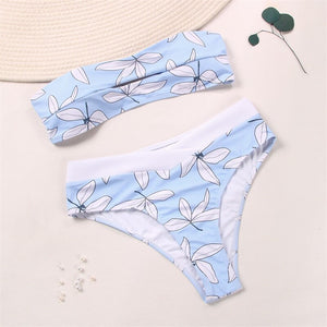 Zrtak Ruffle Bikini Floral Print Swimsuit Biquinis Feminino Bow Swimwear Lace Bikini Set Bathing Suit Women Bikins Hollow Out - DreamWeaversStore