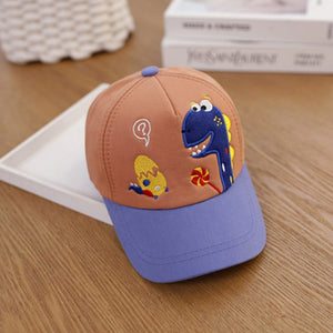 Cartoon Dinosaur Children Baseball Cap Summer Autumn Boys Corduroy Adjustable Sun Hat Cute Casual Outdoor Baby Caps - DreamWeaversStore