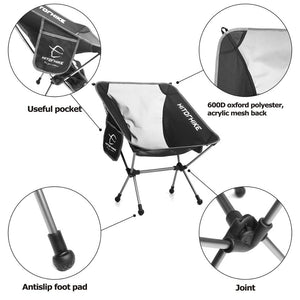 Travel Ultralight Folding Chair Superhard High Load Outdoor Camping Chair Portable Beach Hiking Picnic Seat Fishing Tools Chair - DreamWeaversStore