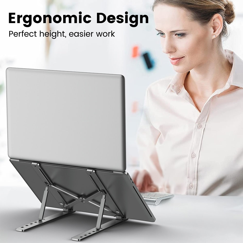 Portable Laptop Stand Aluminium Foldable Notebook Support Laptop Base Macbook Pro Holder Adjustable Bracket Computer Accessories - DreamWeaversStore