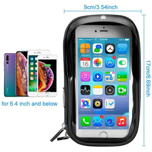 Waterproof Bicycle Motorcycle Phone Holder Bike Phone Touch Screen Bag 6.4inch Bicycle Handlebar Holder for iPhone 12Pro Samsung - DreamWeaversStore