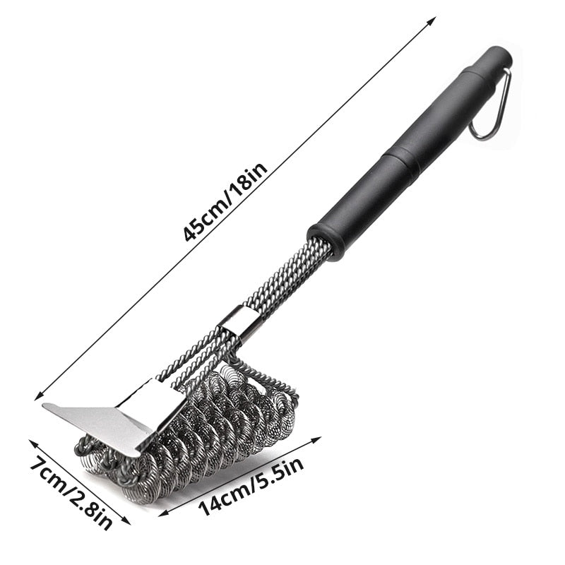 Grill Brush and Scraper, Best BBQ Cleaner, Perfect Tools for All Grill Types, Including Weber, Ideal Barbecue Accessories - DreamWeaversStore