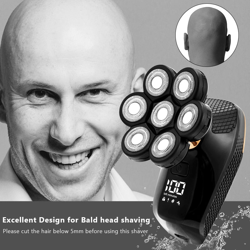 New Shaver For Men 7D Independently 7 Cutter Floating Head Waterproof Electric Razor Multifunction USB Charge Trimmer For Men - DreamWeaversStore