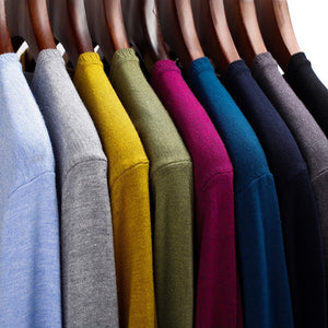 8-color Men's Round Neck Knitted Sweater Fashion Slim Fit Solid Color Spring Autumn Thin Casual Pullover Sweater Male Clothes - DreamWeaversStore