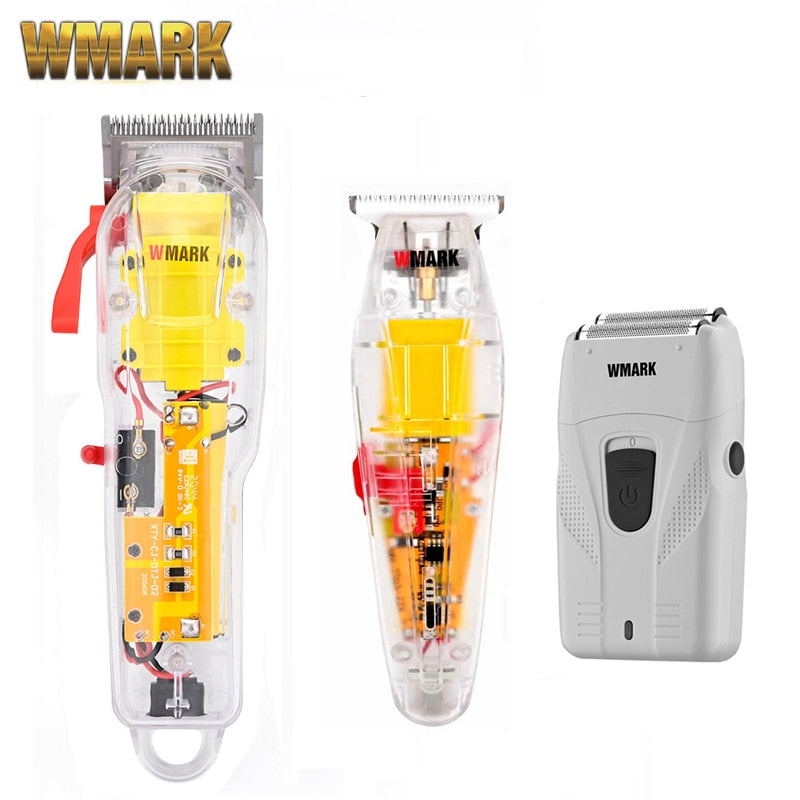 2021 WMARK New Model NG-108 Rechargeable Hair Cutting Machine Hair Clippers Trimmer Transparent Cover White Or Red Base 7300rpm - DreamWeaversStore