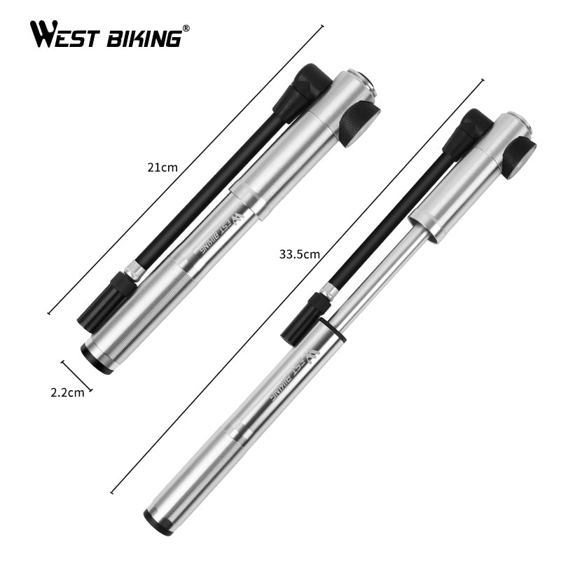 WEST BIKING 89G Portable Mini Bicycle Pump MTB Mountain Bike Pump 160 PSI High Pressure Cycling Hand Air Pump Ball Tire Inflator - DreamWeaversStore