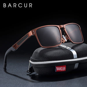 BARCUR Aluminium Magnesium Square Sunglasses Men Polarized Vintage Shades Women Sun Glasses For Men Sport Eyewear Oculos De Sol - DreamWeaversStore