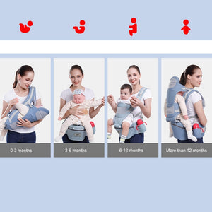 New 0-48 Month Ergonomic Baby Carrier Infant Baby Hipseat Carrier 3 In 1 Front Facing Ergonomic Kangaroo Baby Wrap Sling - DreamWeaversStore