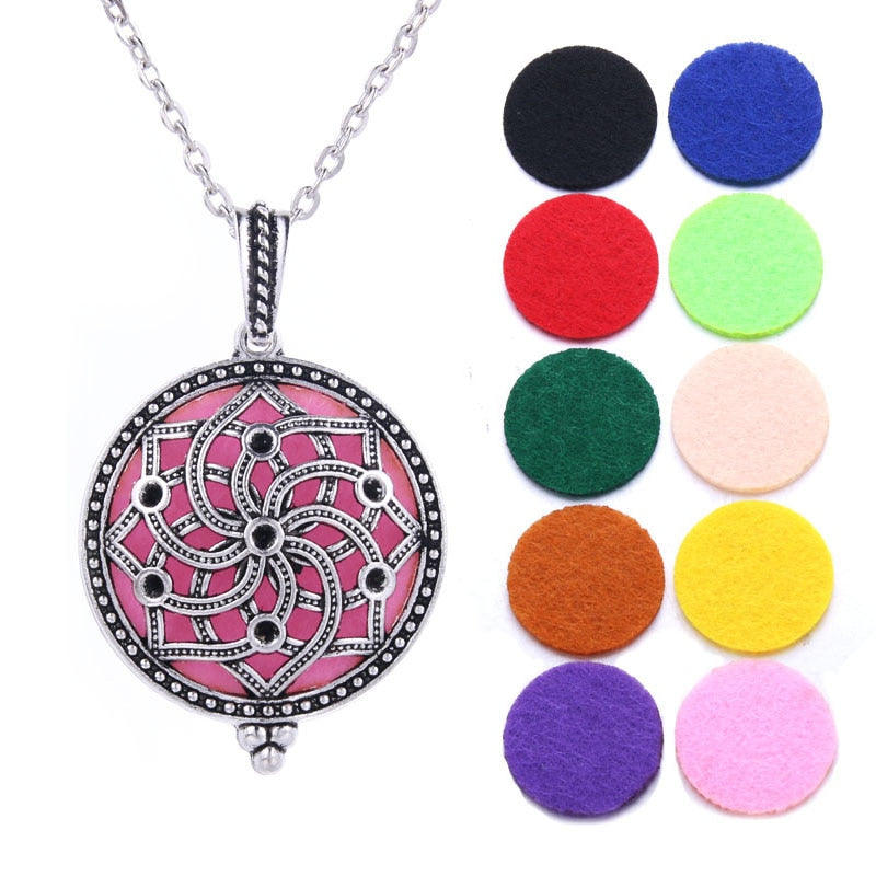 Aromatherapy Jewelry Locket Necklace Tree of Life Necklace Essential Oil Diffuser Perfume Aroma Diffuser Necklace Christmas Gift - DreamWeaversStore