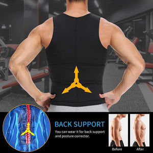 Men Body Shaper Waist Trainer Vest Slimming Shirt Sauna Sweat Vest Compression Undershirt Shapewear Fat Burner Workout Tank Tops - DreamWeaversStore