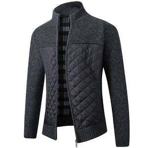 KB 2021 Autumn Winter New Men's Jacket Slim Fit Stand Collar Zipper Jacket Men Solid Cotton Thick Warm Jacket Men Sweater - DreamWeaversStore