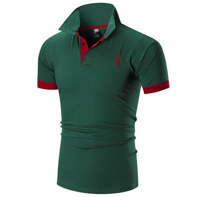 Men's embroidered solid color POLO shirt Men's explosive T-shirt Male Tops Clothing Men 2021 plus size - DreamWeaversStore