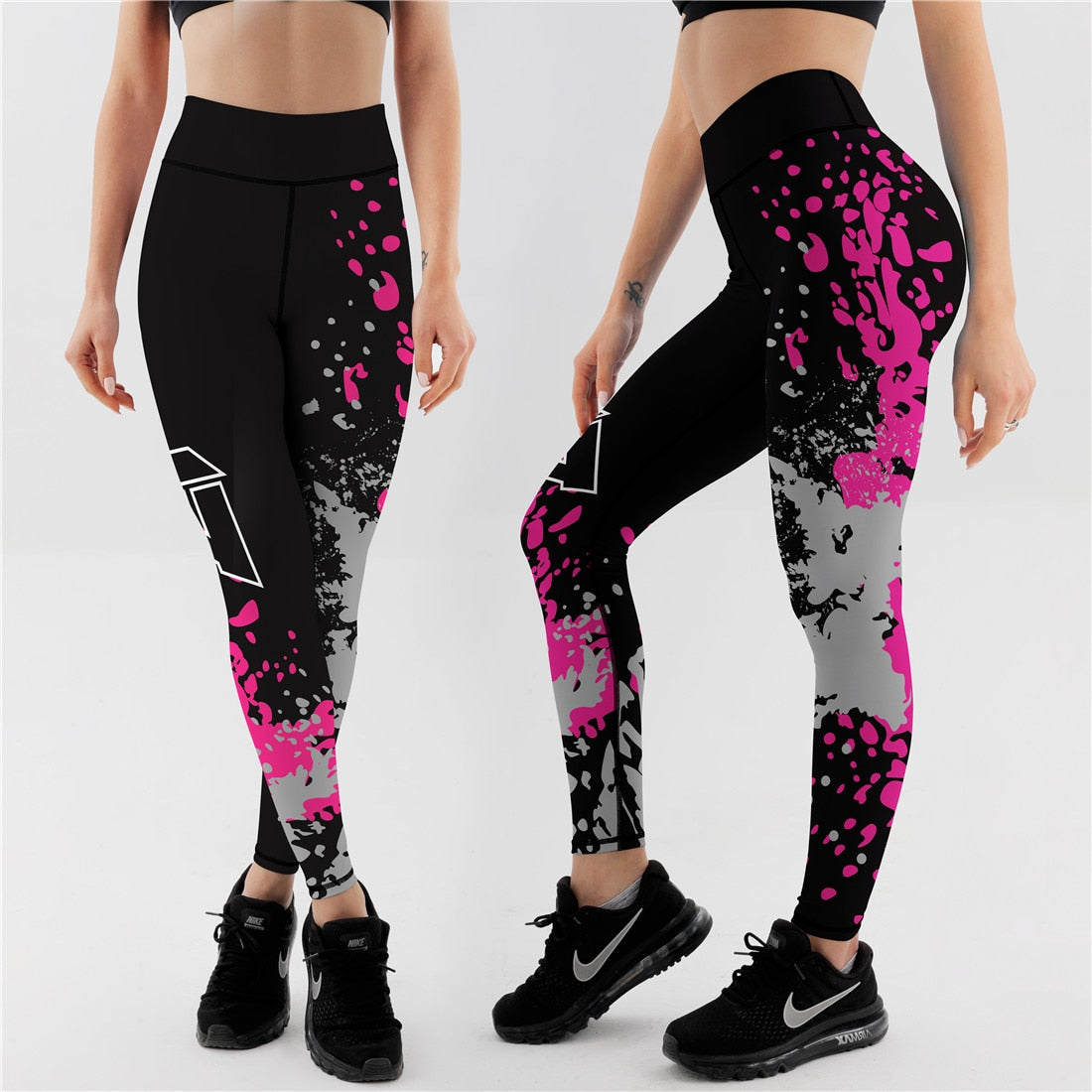 Qickitout 12%spandex Sexy High Waist Elasticity Women Digital Printed Leggings Push Up Strength Pants - DreamWeaversStore