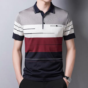 2021 Brand Short Sleeve Polo Tee Shirt Men Casual Summer Striped Men's Clothing Polos Shirts Mens Fashion Slim Fit Poloshirt 722 - DreamWeaversStore