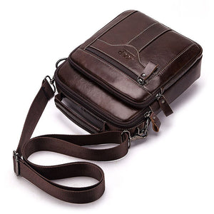 Famous Brand Men Shoulder Bag Genuine Cow Leather Business Men Messenger Bags Large Capacity Crossbody Male HandBag for Travel - DreamWeaversStore