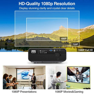 Home Projector Led Home Theater Beamer Android System Full Hd 1080P Native Resolution 10000:1 Contrast Ratio 900DAB Projector - DreamWeaversStore