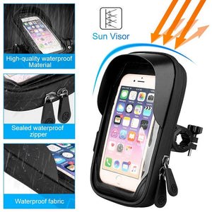 Waterproof Bicycle Motorcycle Phone Holder Bike Phone Touch Screen Bag 6.4inch Bicycle Handlebar Holder for iPhone 12Pro Samsung - DreamWeaversStore