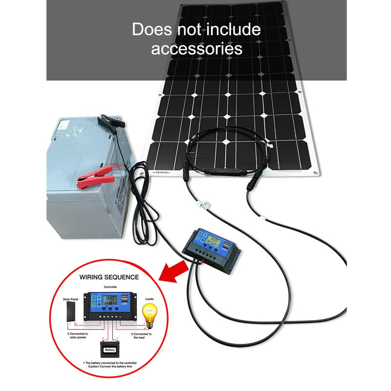 Dokio 18V 100W Flexible Monocrystalline Solar Panel For Car/Boat/ Home Solar Battery Can Charge 12V Waterproof Solar Panel China - DreamWeaversStore