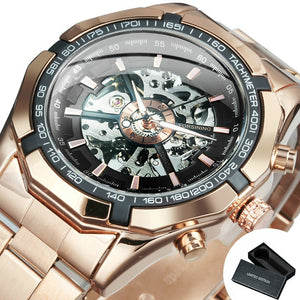 Winner Watch Men Skeleton Automatic Mechanical Watch Gold Skeleton Vintage Man Watch Mens Watches Top Brand Luxury часы мужские - DreamWeaversStore