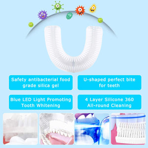 Sonic Electric Toothbrush Kids U Shaped Ultrasonic Tooth Brush 360clean X Pro Teeth Whitening For Children Adult Ipx8 Waterproof - DreamWeaversStore