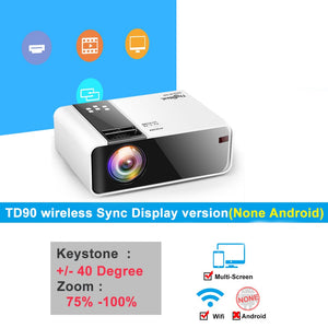 ThundeaL HD Mini Projector TD90 Native 1280 x 720P LED Android WiFi Projector Video Home Cinema 3D Smart Movie Game Proyector - DreamWeaversStore