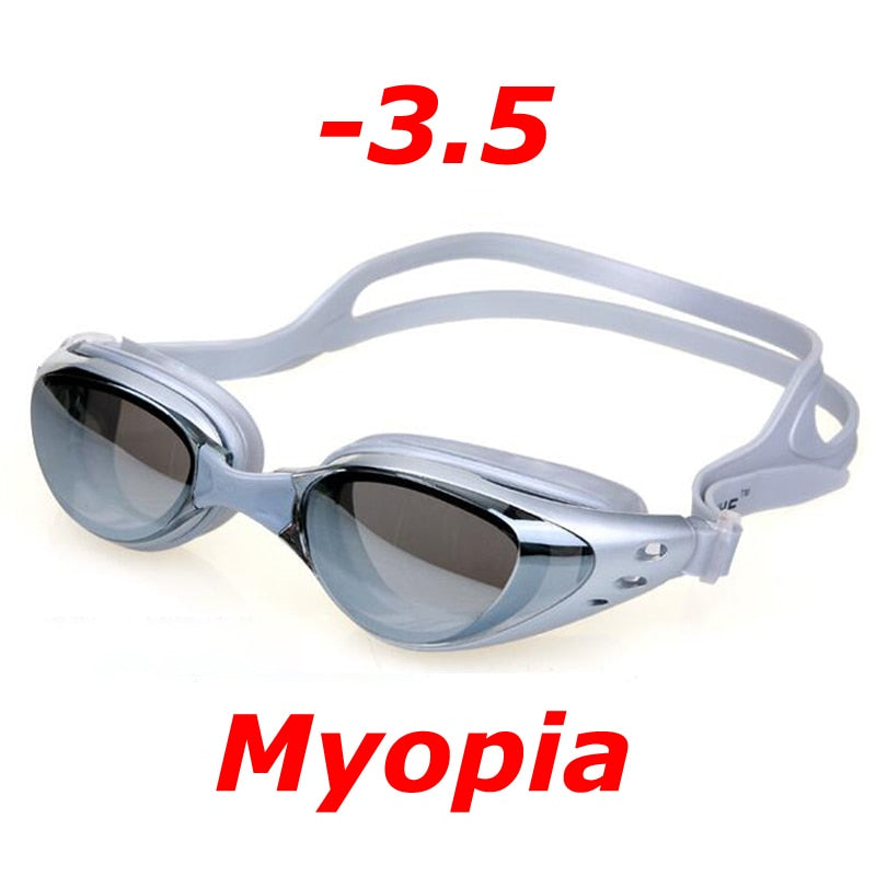 Professional Plating Myopia Swim Goggles Waterproof Anti Fog UV Shield Eyewear Swimming Pool Water Sports Glasses for Men Women - DreamWeaversStore