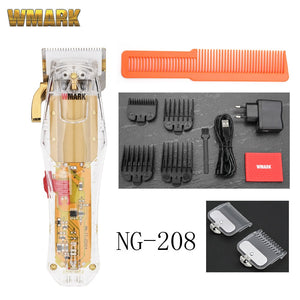 2021 WMARK New Model NG-108 Rechargeable Hair Cutting Machine Hair Clippers Trimmer Transparent Cover White Or Red Base 7300rpm - DreamWeaversStore