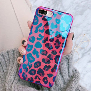 LOVECOM Blue-Ray Leopard Phone Case For iPhone 12 11 Pro Max 12 Mini XR XS Max X 7 8 6S Plus SE 2020 Soft IMD Phone Back Cover - DreamWeaversStore