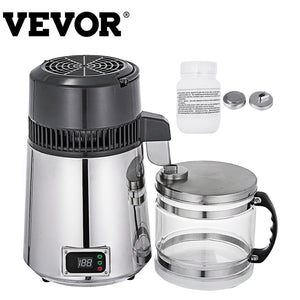 VEVOR 4L Water Bottles Distiller Alcohol Purifier Home Softener Drinks Filter Adjustable Temperature Stainless Steel for Offices - DreamWeaversStore