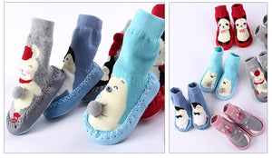 Toddler Indoor Sock Shoes Newborn Baby Socks Winter Thick Terry Cotton Baby Girl Sock with Rubber Soles Infant Animal Funny Sock - DreamWeaversStore