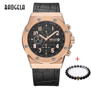 BAOGELA Homme Nouveau Quartz Montres 2019 Étanche Chronographe décontracté Lumineux Montre-Bracelet Homme En Cuir Bracelet Relog - DreamWeaversStore