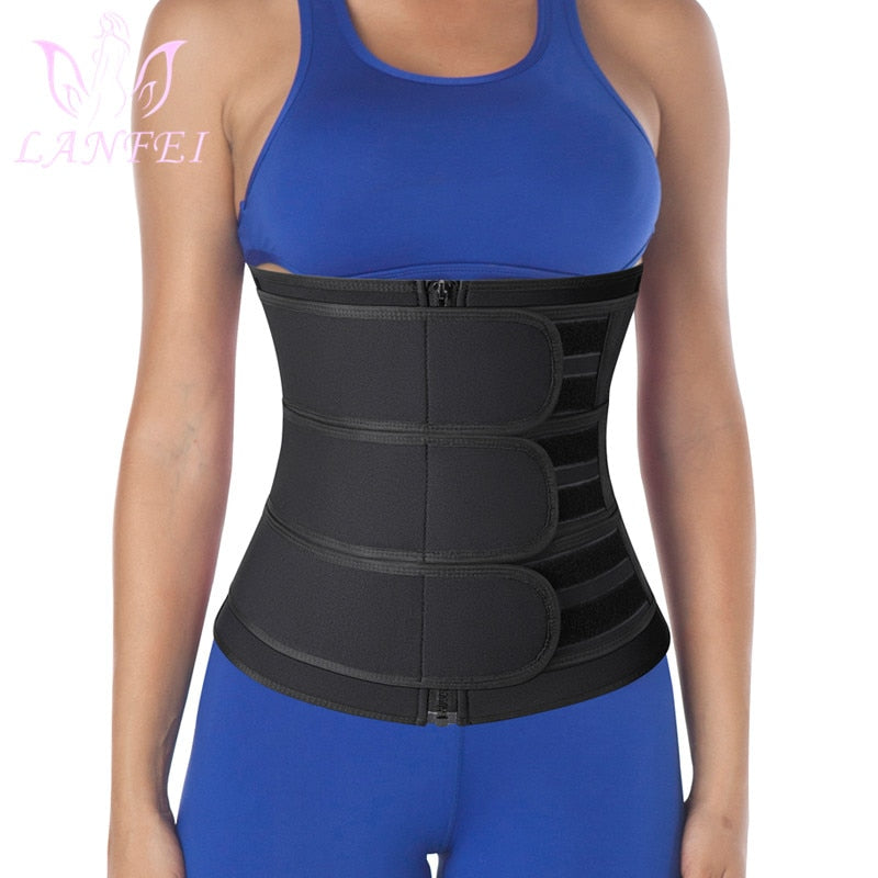 LANFEI Compression Strap Waist Trainers Belt for Women Slimming Sauna Weight Loss Neoprene Body Shaper Corset Hot Sweat Fat Burn - DreamWeaversStore