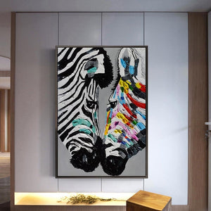 Fashion Modern Abstract Animals Printed Zebra Poster Oil Painting On Canvas Picture Wall Art for Living Room Home Decor - DreamWeaversStore