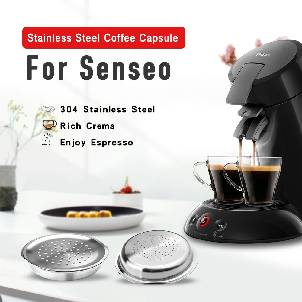 Stainless Steel Coffee Capsule Caps For Philips Senseo coffee machine Rechargeable  Coffee Filter Tools Coffeeware - DreamWeaversStore